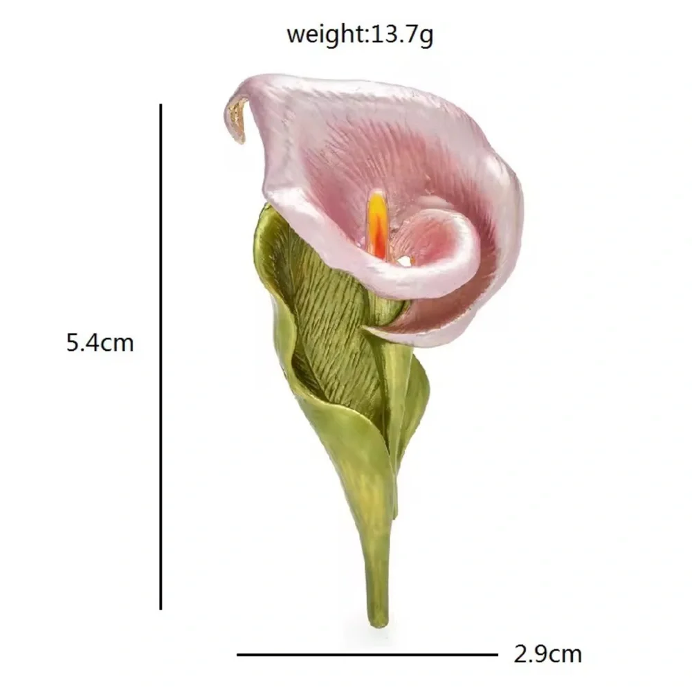 Vibrant Purple Green Calla Lily Brooch